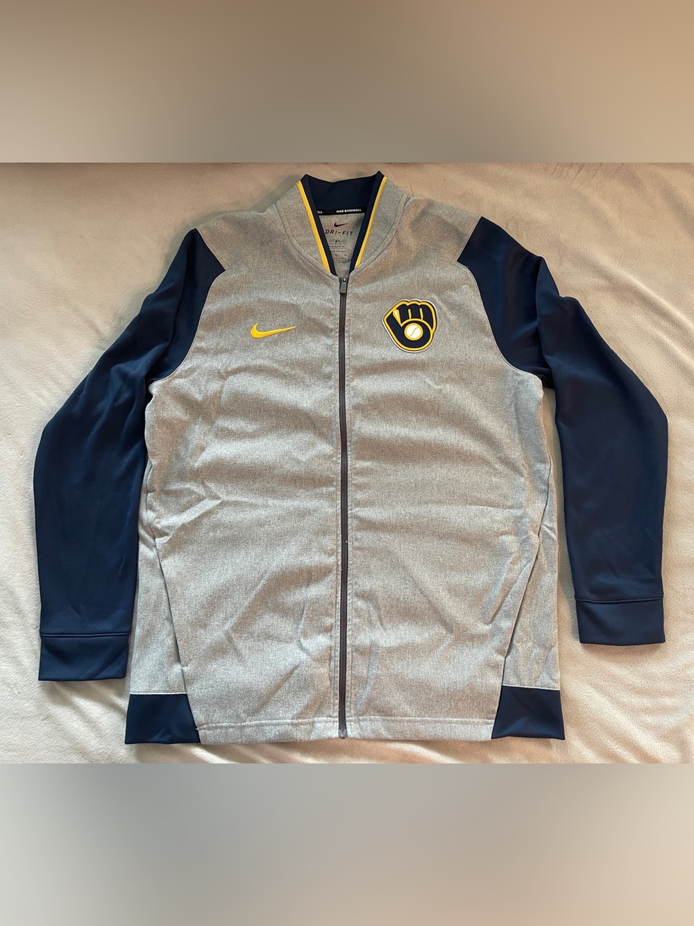 Nike Gray, Navy & Yellow Men's Team Bomber Jacket